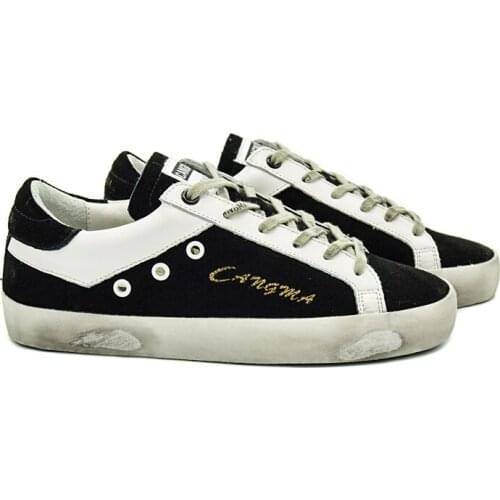 CANGMA Luxury Brand Designer Original Deluxe Sneakers Men Casual Shoes Balck Cow Suede Durable Shoe Vintage Male