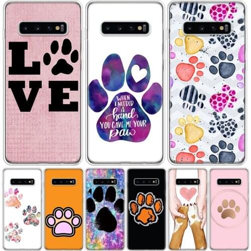 Dog footprint Paw Cover Phone Case For Samsung Galaxy A51 A71 A50 A10 A20E A30 A40 A70 M30S A01 A21 A6 A7 A8 A9 Plus + Coque