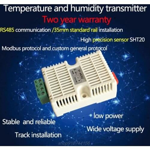 Temperature & Humidity Transmitter SHT20 Sensor High Precision Monitoring Modbus RS485 J09 21 Dropship