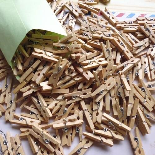 50pcs Lovely Mini Size Wood Clips For Photo Clips Clothespin Craft Creative Decoration Clips Wooden Pegs 2.5cm