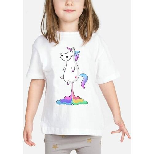 Baby Girls Unicorn T Shirt Kids 2019 Summer New Camisetas Animal Print Clothes Child T-shirts 2 to 8 Years Toddler Tops BAL066