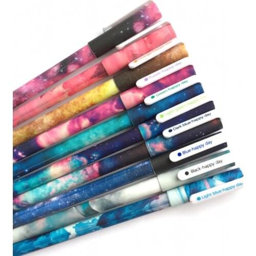 10pcs universe Gel ink pen for writing 0.5mm ballpoint color pens Galaxy star gift Stationery Office school supplies EB308