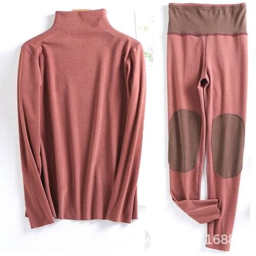 Plus Size Women Winter Turtleneck Thermal Underwear Set Comfortable Warm Velvet Long Sleeve Top Pajamas Pants Female Long Johns