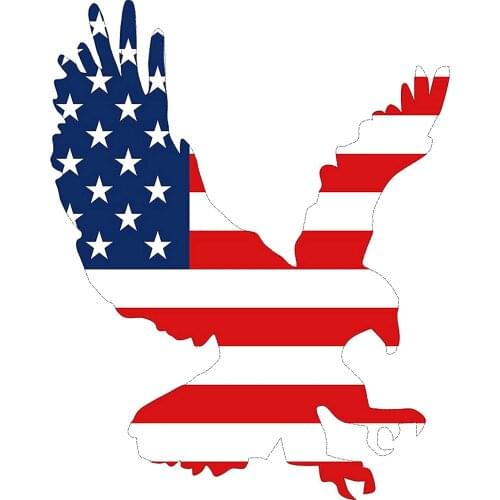 Rogue River Tactical 6x5 Large American Eagle USA Flag Die Cut Patriotic Car Decal Window Auto Bumper Sticker Vinyl for Truck RV
