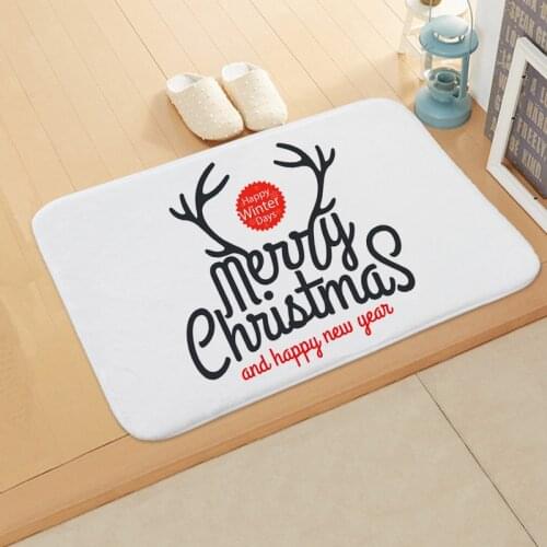 Christmas Day Snow Pattern 40*60 Kitchen Entrance Door Mat Coral Velvet Carpet Doormat Indoor Floor Mats
