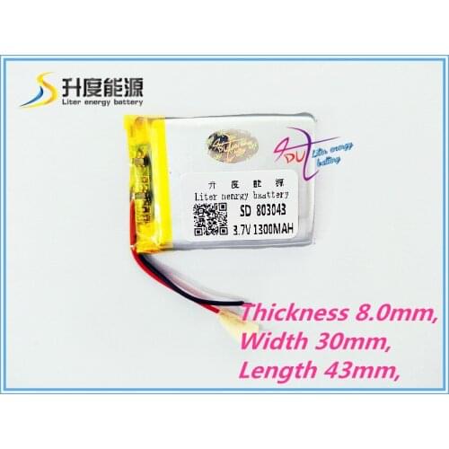 Best battery brand 3.7V tablet battery 803043 083043 MP4 Bluetooth small sound 1300MAH