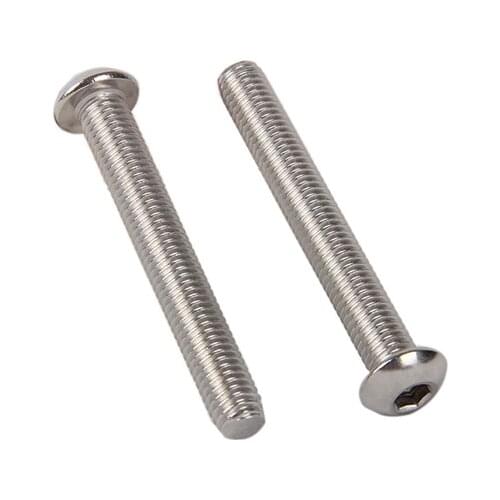 M8 10mm/12mm/14mm/16mm/18mm/20mm 25mm to 80mm yuan cup Half round head 304 Stainless Steel Hex Socket Head Cap Screw Bolts