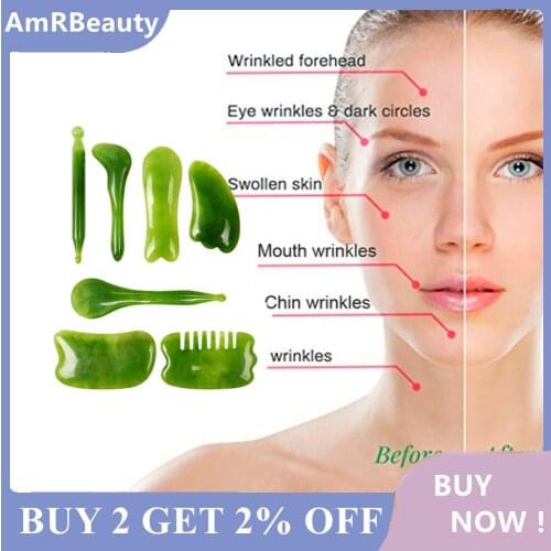 Face Massage Gua Sha Natural Resin Tools Detox And Beauty Massage China Traditional Facial SPA Gua Sha Suit back comber