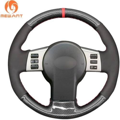 MEWANT Black Suede PU Carbon Fiber Car Steering Wheel Cover for Infiniti FX FX35 FX45 2003-2007 2008 Nissan 350Z 2002-2009