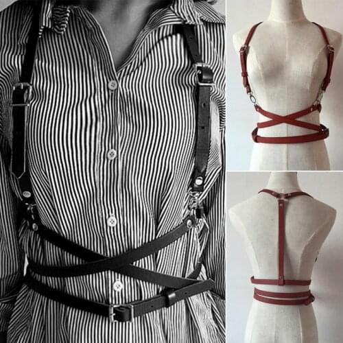 Fashion sexy faux leather Harness Punk Gothic Body Bondage Cage Shoulder Wraped Waist Strap Drop Shipping