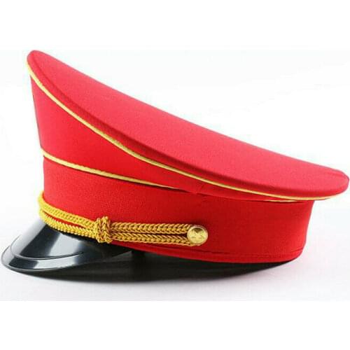 Mens Army Hat Captain Cap Soldier Military Costume General Visor Hat Fancy Dress Summer Security Police Visor Cap