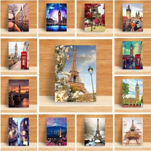 Scenery Diamond Embroidery Eiffel Tower Diamond Painting Set Needlework Diamond Painting Full Drill Round