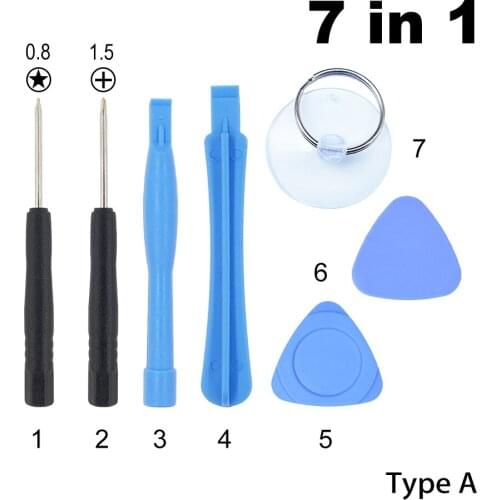 7 in 1 Repair Opening Tools Kit Pry Tool With 0.8 Pentalobe 1.5 Phillips For iPhone 4G 5G 6G 6Plus Samsung 500 Set