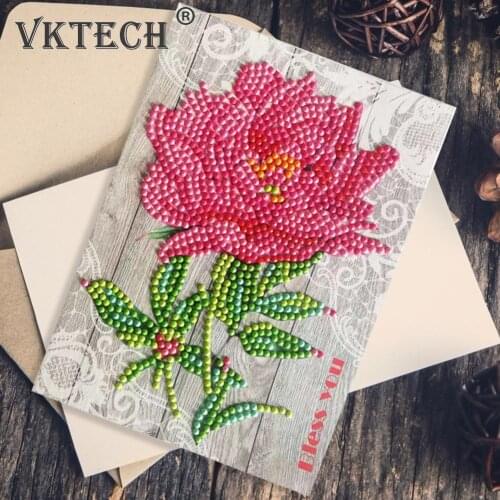 Special Shaped Diamond Painting Rose Donut Greeting Card Valentine Gift DIY Crafts Gifts Party Decorative Accessories
