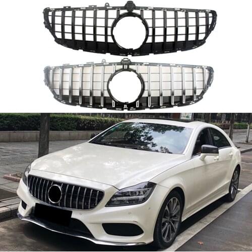 Front Bumper Racing Grill Billet Grille Cover For Mercedes-Benz W218 Cls-Class 2015-2018 GT