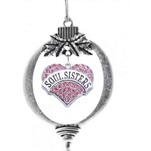 Pendant For Female Male Beautiful Ornaments Soul Sisters In The Heart Shape Charm With Coloful Sparkling Crystals Dropshipping