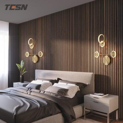 All copper wall lamp bedroom bedside lamp modern minimalist living room background wall lamp minimalist light luxury aisle lamp