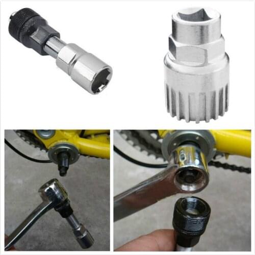 Practical Bicycle Mountain Bikes Crank Wheel Extractor Bottom Bracket Cycling Mountain Crankset Pedal Remover Repair Tool Silver