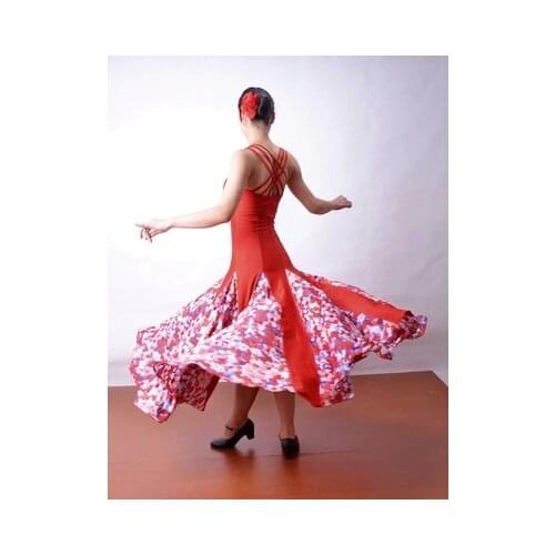 Professional Long Flamenco Skirts Women Ladies Red Black Flamenco Dance Costume Spanish Flamenco Dress