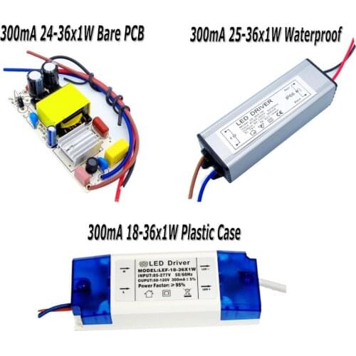 300mA Constant Current LED Driver 28W 30W 32W 36W Power Supply for LED Chip Beads DIY LED Ceiling light Waterproof
