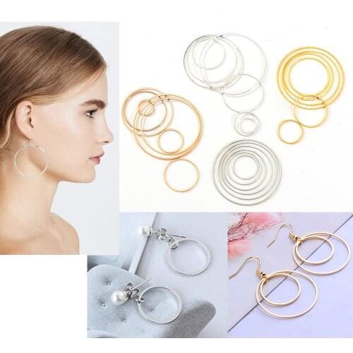 20 Pieces Of Imitation Gold/gold/brass Earring Pendant Ring Round Fashion Jewelry Making Diy Ear Ring Jewelry Decoration