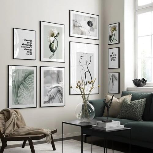 Scandinavian Nature Plant Flower Canvas Painting Nordic Poster Winter Landscape Botanical Print Wall Art Picture Home Decoration