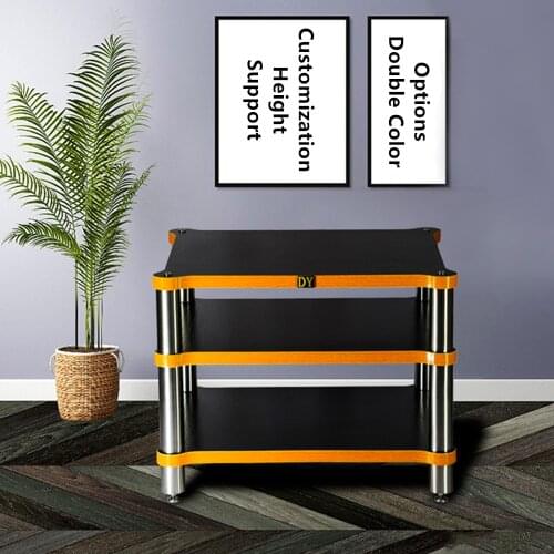 2Layer Solid Wood Hifi Amplifier Rack Cabinet Speaker Audio Equipment Rack Bracket Tripod Shock Nail