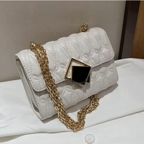 Chain PU Leather Crossbody Bags For Women 2020 Small Simple Style Lady Shoulder Messenger Bag Female Handbags and Purses