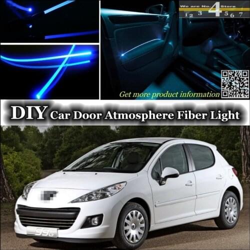 For Peugeot 207 / CC interior Ambient Light Tuning Atmosphere Fiber Optic Band Lights Inside Door Panel illumination Tuning