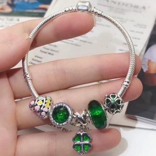 Fresh Green Charms Ladies Bracelets, DIY Xinyun Grass Beads Pendant Charm Brand Bracelet Gift Suitable For Women Jewelry Gifts