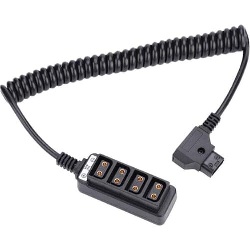 Male D-Tap B Type Splitter Power Tap to 4-Port Female P-Tap Hub Adapter Battery Photography Power