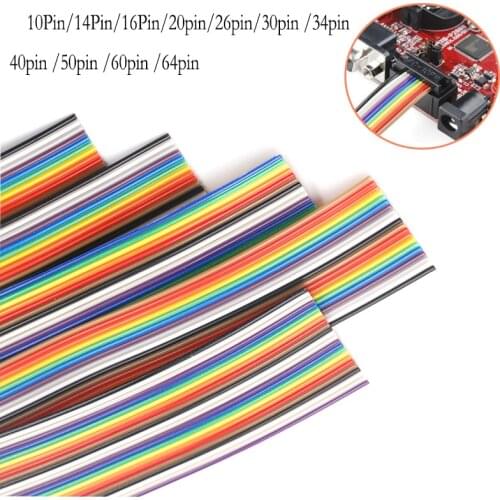 2meters Ribbon Cable Flat Color Rainbow Ribbon Cable Wire Rainbow Cable 16P Ribbon Cable