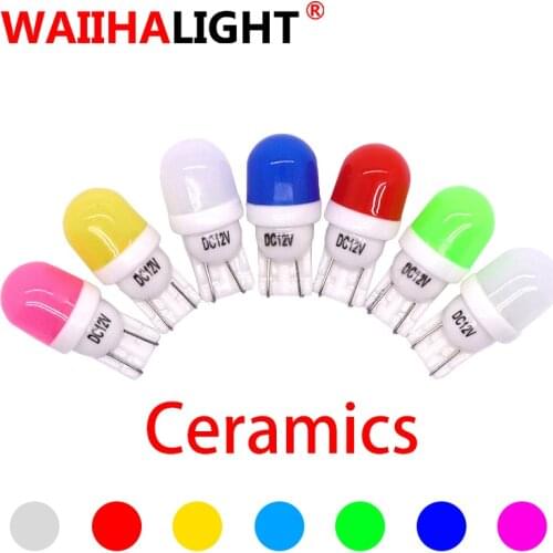 1Pcs T10 194 W5W Ceramic LED Bulbs Light Indicator Light Car LED T10 Dome Reading Lamp License Plate Light 12V White Blue Red