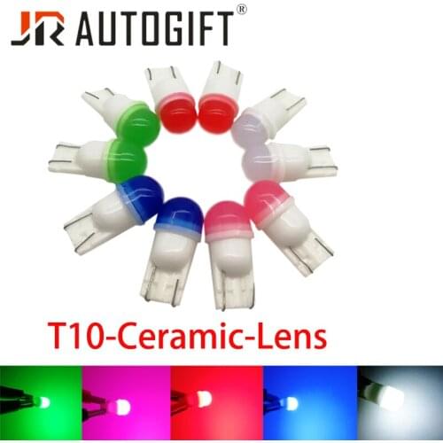 10Pcs T10 W5W Ceramic 3030 LED Red Waterproof Wedge Licence Plate Lights Turn Side Lamp Car Reading Dome Light Auto Parking Bulb