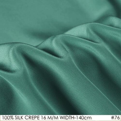 100% SILK CREPE DE CHINE 140cm width 16momme Natural Pure Silk crepe fabric Pale Green NO76
