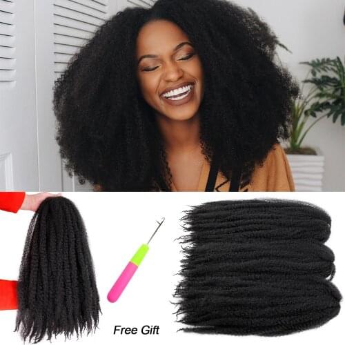 18" Inches Soft Afro Kinky Marley braiding Hair Canikalon Synthetic Braids 70 grams Crochet Braids Hair for Women for Women
