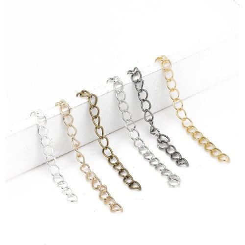 50Pcs 6 Colors Necklace Extender Bracelet Extender Extension Tails DIY Craft Jewelry Finding Making Matching Connectors