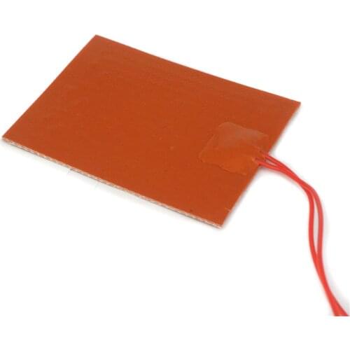 80x100mm 12V DC 20W Flexible Waterproof Silicon Heater Pad For 3D Printer Red