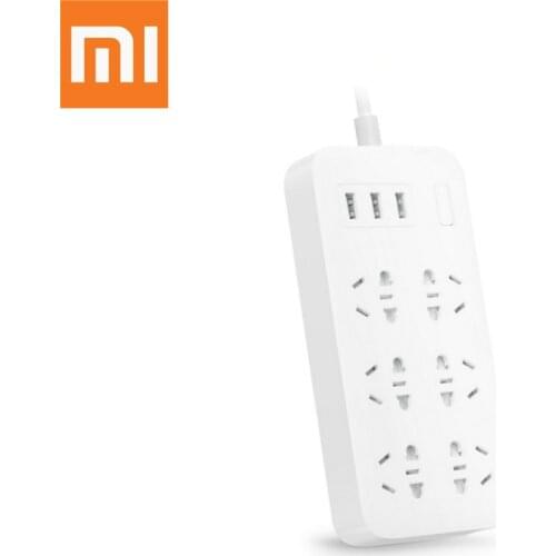 Original XiaoMi Mi Smart Power Strip 6 Ports with 3 USB Fast Charging 2.1A USB Power Plug Charger Socket AU UK EU US Power strip