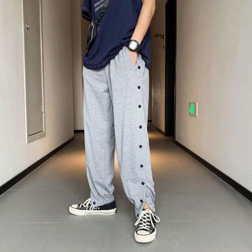 Mens Casual Pants Sweatpants New Male Lace-up Loose Hip Trousers Joggers Track Pants