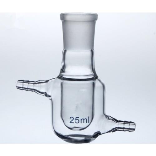 24/29 single mouth reaction bottle double layer glass flask with thick wall 25ml 50ml 100ml laboratory glassware