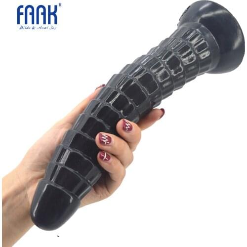FAAK super long silicone anal plug with suction cup rough surface dildo sex toys for women men erotic sex products butt plug