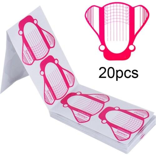 20Pcs Nail Form Nail Art French Acrylic UV Gel Tips Extension Sticker Forms Guide Stencil Manicure Tools