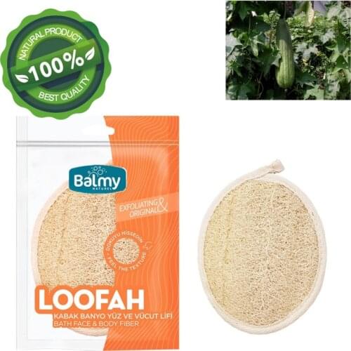 Balmy Loofah Double Side Bath Face Pumpkin Fiber Peeling Sponge Brush Action Natural Best High Quality Self Cleaning Equipment