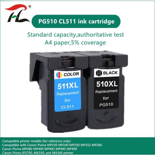 Cartridge for Canon PG 510 CL 511 PG510 CL511 Ink Cartridges For Pixma MP250 IP2700 MP480 MP490 MP230 MP280 printer