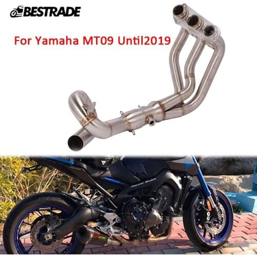 Motorcycle Full Exhaust System Set Link Middle Pipe 51mm Exhaust Muffler Pipe For Yamaha MT09 Race Non-destructive installation