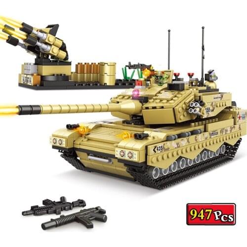 World War II Military Series M1 Leopard Heavy Tank MOC Model Building Blocks Bricks Toys Christmas Gifts