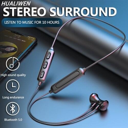 Magnetic Wireless Bluetooth 5.0 Earphones Neckband Stereo Sports Headset Handsfree Earbuds Headphones With Mic For All Phones