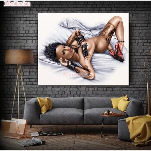Diy 5D Sexy Tattoo Naked Woman girl Full Diamond Painting cross stitch kits art High Quality Portrait paint by diamonds mosaic