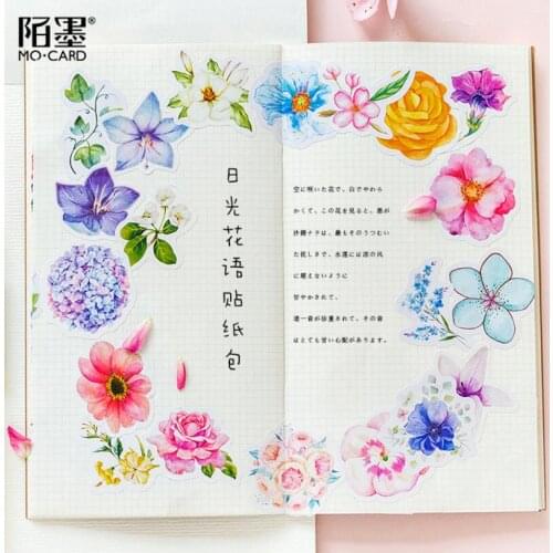 45 Pcs/Pack Japanese Decoracion Journal Cute Diary Plants Flower Stickers Scrapbooking Flakes Stationery School Supplies